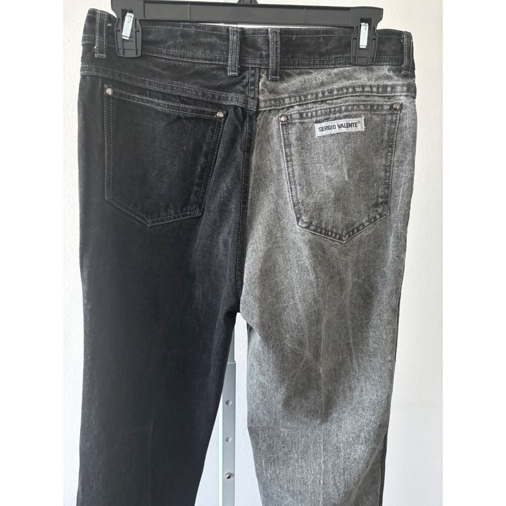 VTG Sergio Valente Jeans 32 Two-Tone High Rise Straight Leg Festival Streetwear - Picture 10 of 16